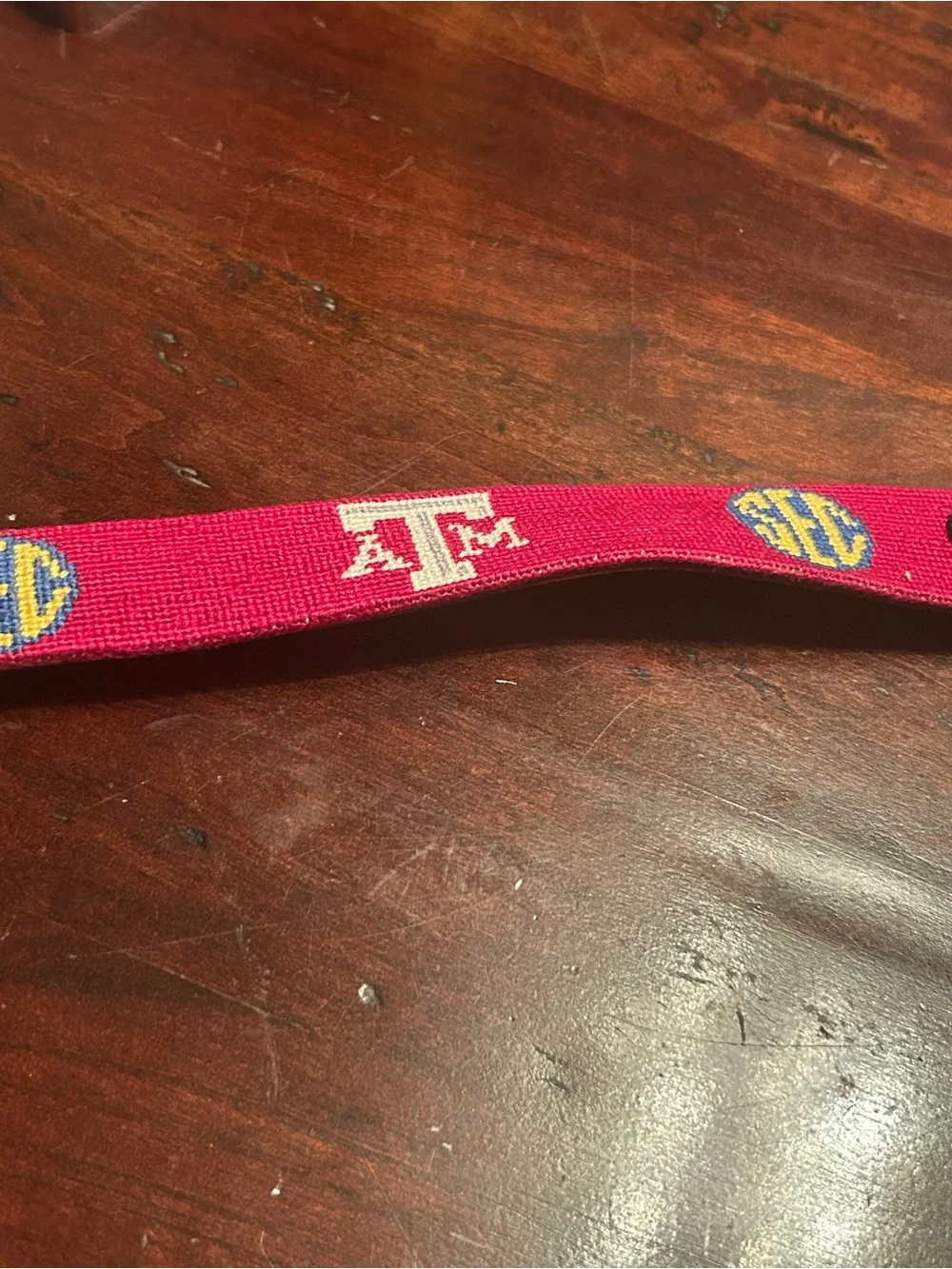 Smathers & Branson Men's SEC A&M Needlepoint Belt 34